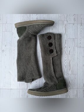 UGG Australia, Ugg, Lattice Cardy Knit Boots, Gray‎ Boots | Women’s 8